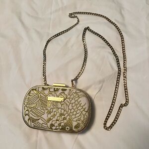 Lilly Pulitzer Gold Embroidered Clutch Bag